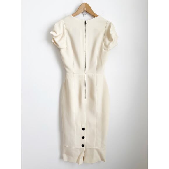 Roland Mouret Galaxy Dress Ivory Classic Vintage US 6 - Picture 6 of 7